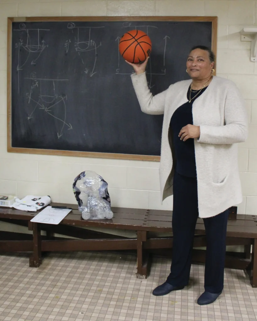 Yolanda Laney holding a basketball
